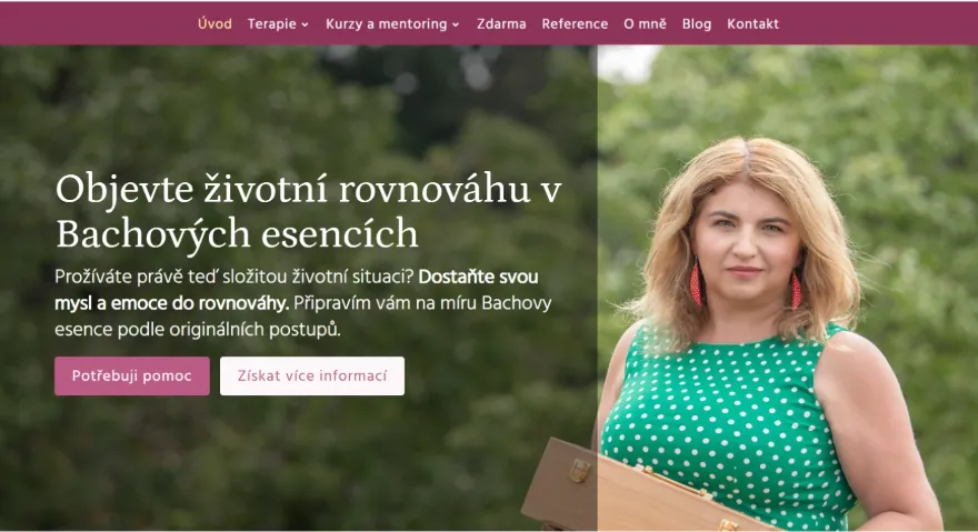 Ukázka webu bachovyesence.cz