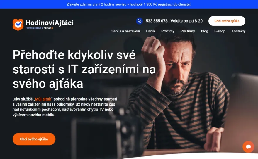 Ukázka webu hodinoviajtaci.cz