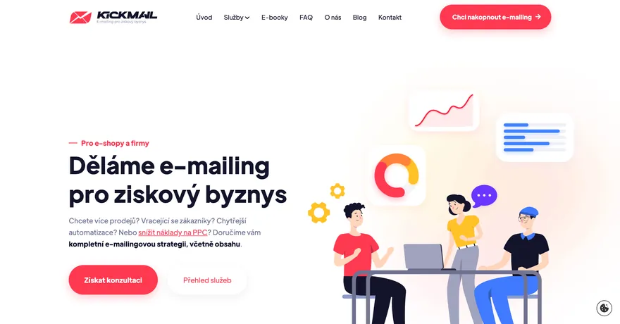 Ukázka webu kickmail.cz