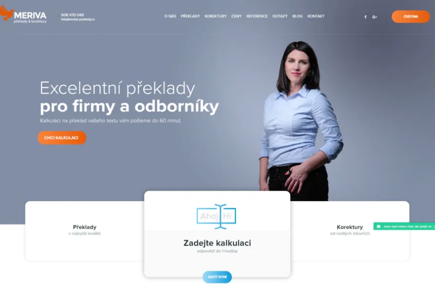Ukázka webu meriva-preklady.cz